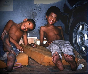 homeless children in Morocco. Image for illustration purposes only.