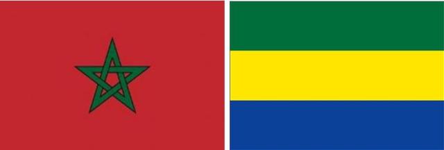 Morocco and Gabon flags. Image for illustration purposes only.