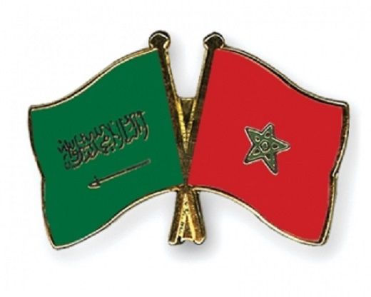 Morocco Saudi Arabia flags. Image for illustration purposes only.