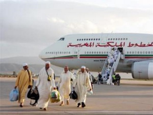 Moroccan pilgrims upon their return from Saudi Arabia. Image from archive.