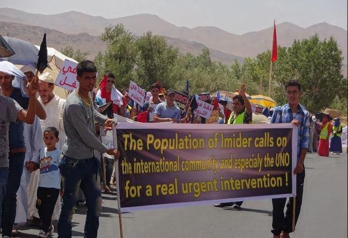 Locals of Imider during one of their permanent protests.