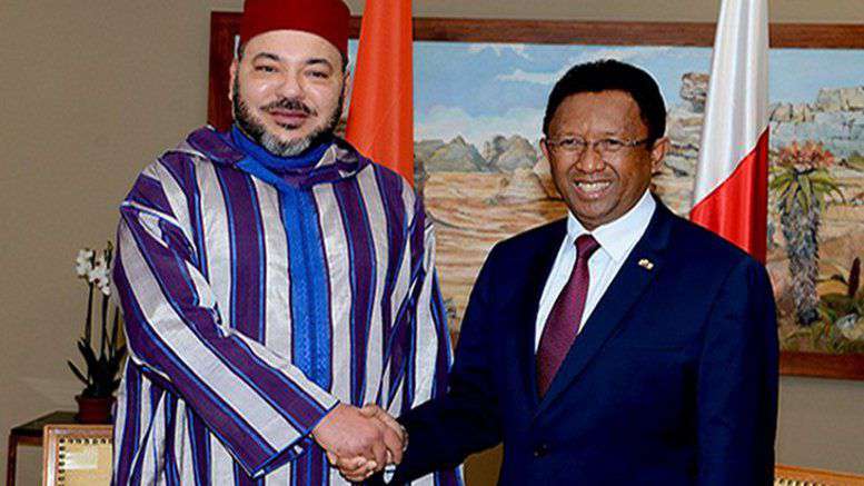 Morocco's King Mohammed VI with President of Republic of Madagascar, Hery Rajaonarimampianina.