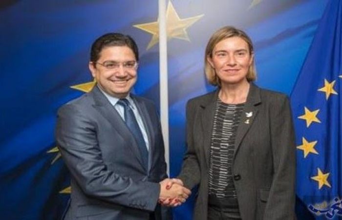 Affairs and Security Policy and Vice-President of the European Commission Federica Mogherini and Delegate Minister of foreign affairs Nasser Bourita following a meeting in Brussels on Tuesday.